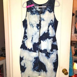 Acid wash denim dress